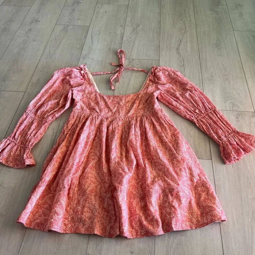 Anthropologie Pilcro Long-Sleeve Babydoll Mini Dress size L